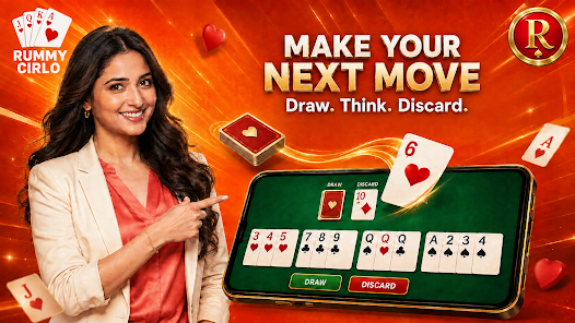Rummy Circle: draw, think, discard, with a preview of the card table